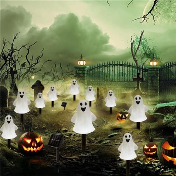 Halloween Ghost Stake Lighted 3D Ghost Outdoor Waterproof for Garden - Picture 4 of 6